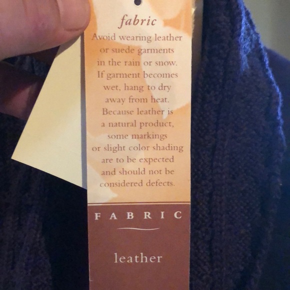 Coldwater Creek cable knit and suede jacket - Picture 6 of 6